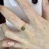 New Vintage Fashion Adjustable Rings For Women Can Turn To Relieve Anxiety Jade Ring Gold Color Party Creative Jewelry