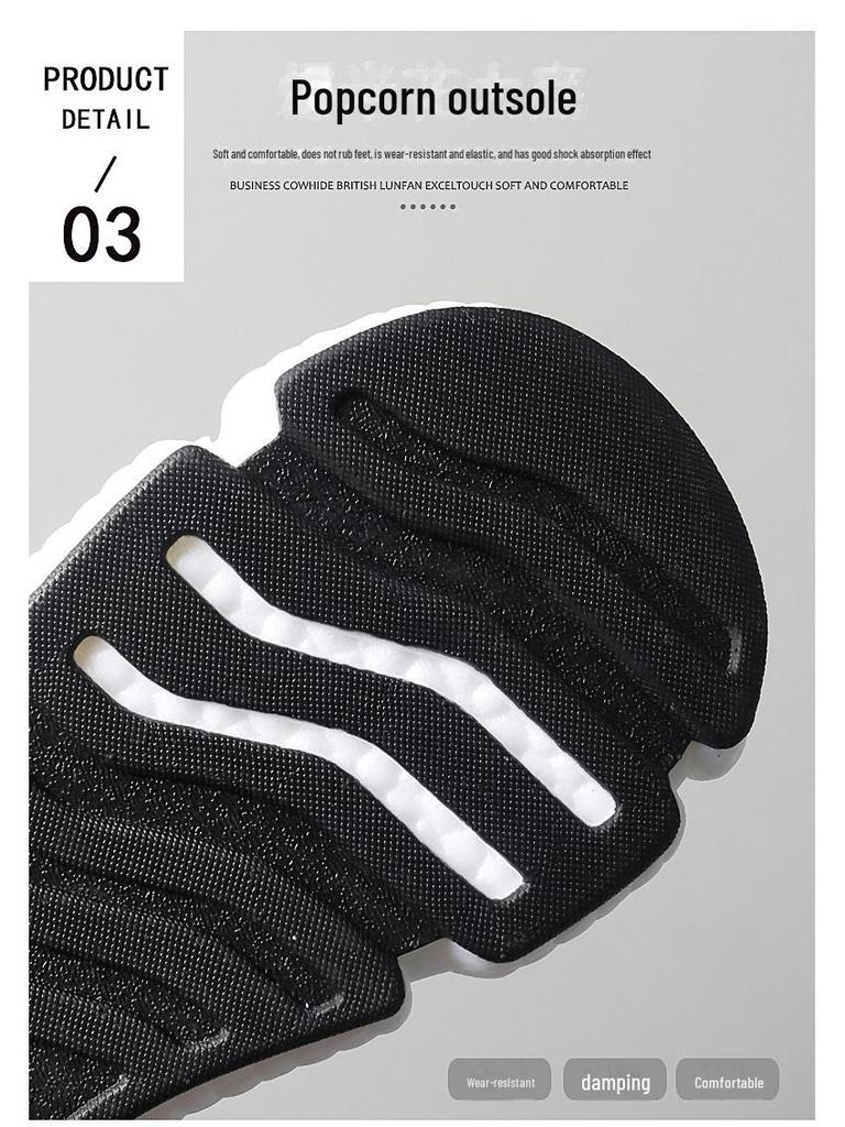 Men's Shock-Absorbing Light Running Shoes - Breathable Mesh with Soft Popcorn Sole