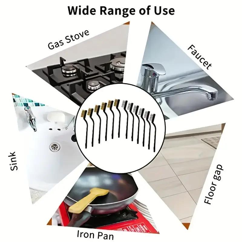 3/15pcs Professional Wire Brush Set - Perfect For Cleaning, Welding, Slag & Rust Removal - Stainless Steel, Brass & Nylon Brushe