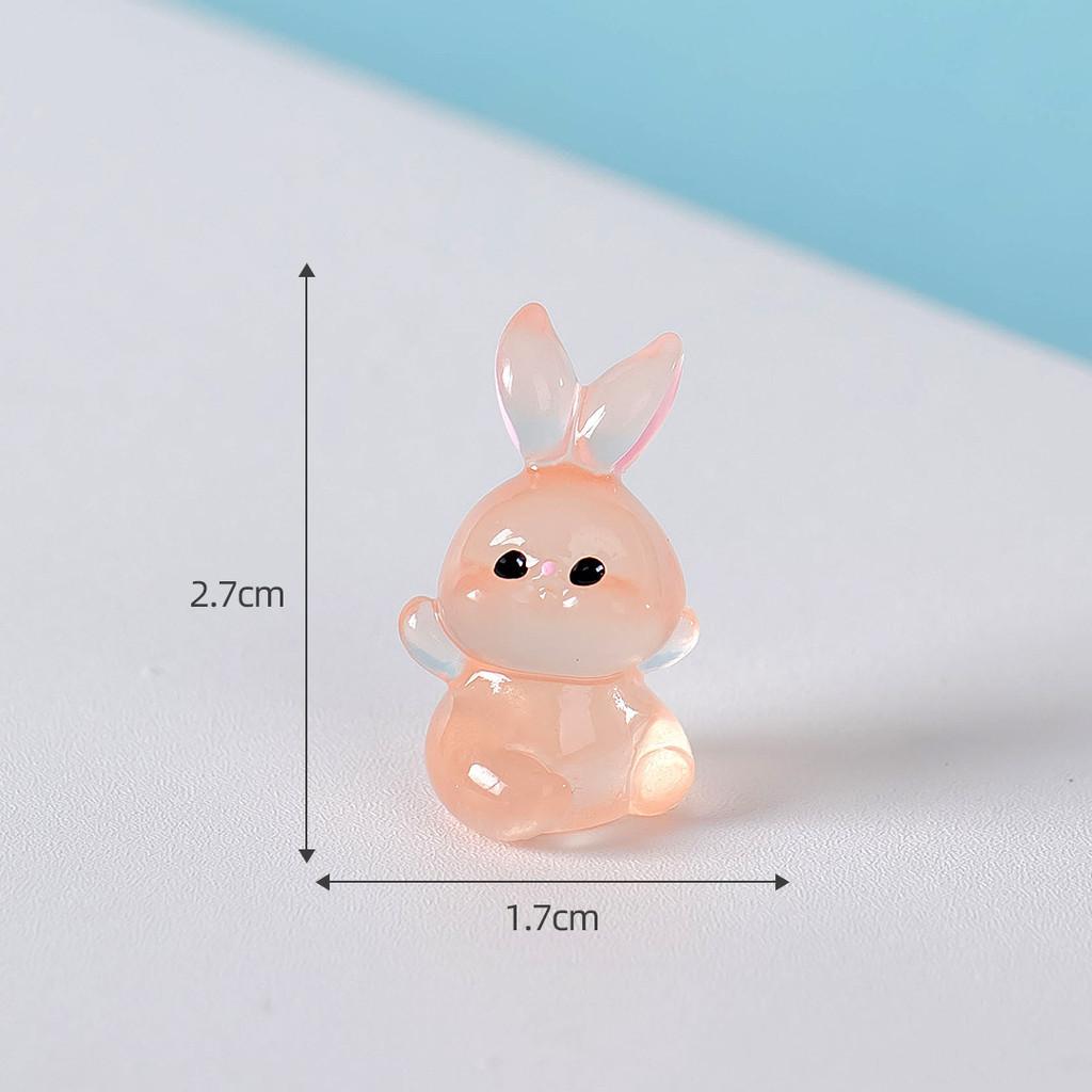 

Adorable Cartoon Glow-in-the-dark Resin Rabbit Decorative Figurine For Desk червоний