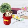 Pen Holder Metal Large Capacity Cute Practical Office Desk Pencil Holder for Study Classroom Red