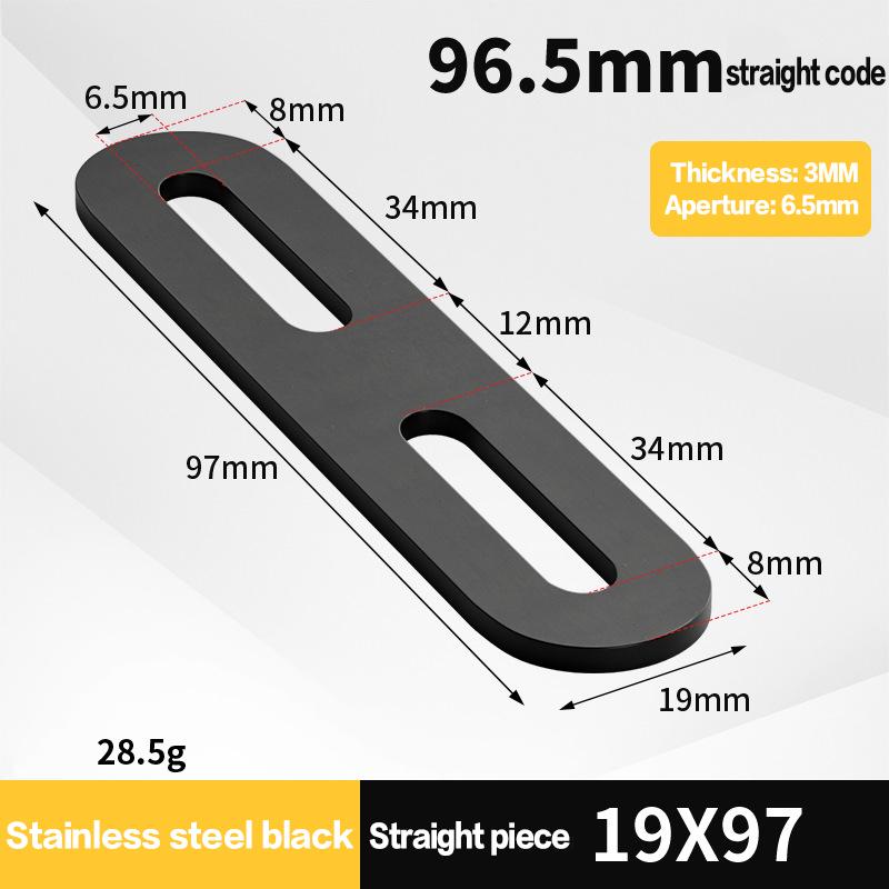 

1Pcs Stainless Steel Straight Angle Bracket Black/Silver Thickened 180 Degree Flat Fixed Bracket Connector Furniture Holder