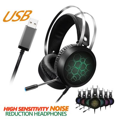 Esnek Mikrofonlu Anti-Çekme Müzik Oyun Kulaklığı Kulaklıklar Surround USB 7.1 ve 3.5MM Kablolu Kulaklık PC Bilgisayar X Box One PS4 RGB Işık