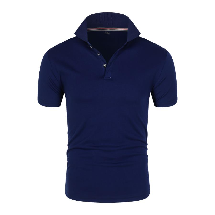 Kortärmade sport-tröjor för män Casual sommar Solid pikétröja herr Top Business Polo Reklamöverdelar