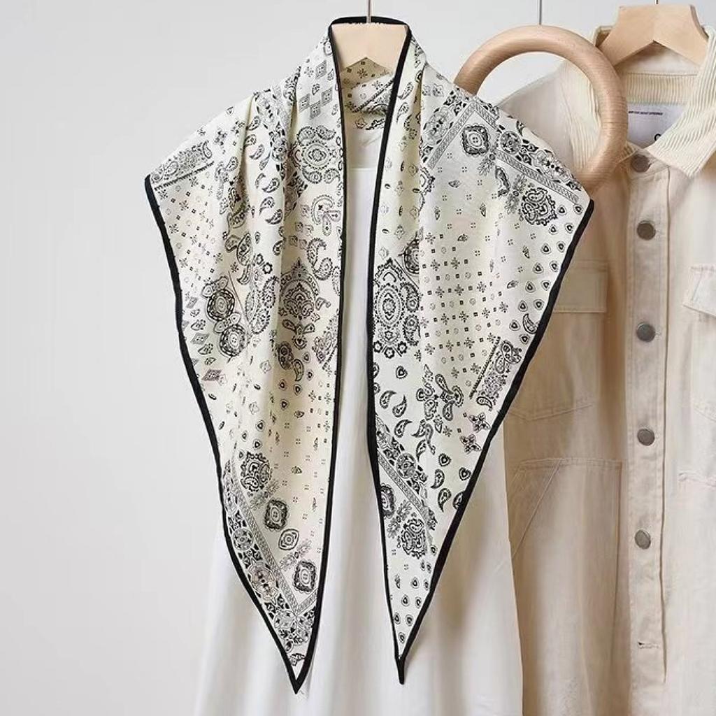 Waist Accessories Triangle Silk Scarf Waist Seal Women'S Decoration With Dress Waist Belt Accessories Scarf Vintage Polka Dots