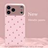 Cute Cherry Pattern Pink Metallic Tempered Glass Phone Case For iPhone 11 12 13 14 15 16 17 Pro Max 15 14 Plus 17 Air 16E Cover