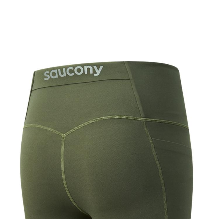 Saucony Running Training Soft Stretch Slim Fit Knitted Three-Quarter Casual Shorts Women shorts Brown SC1240007A-CO19
