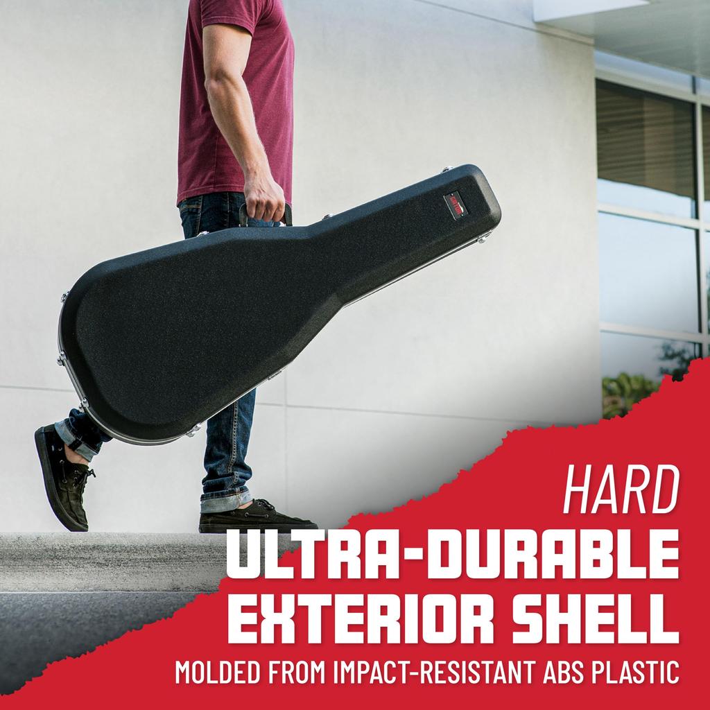Gator Cases Hard Case for Acoustic Guitars, Dreadnought Compatible, ABS Construction, GC Guitar Series, GC-DREAD-S [Official Japanese Product]
