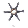 Neoprene Outboard Motor Water Pump Impeller with Keyed Brass Sleeve, Six Radially Arranged Blades and Reference Numbers 379475 and 777130