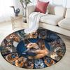 German Shepherd Round Area Rug,Carpet Rug for Living Room Bedroom Sofa Playroom Decor,Non-slip Floor Mat