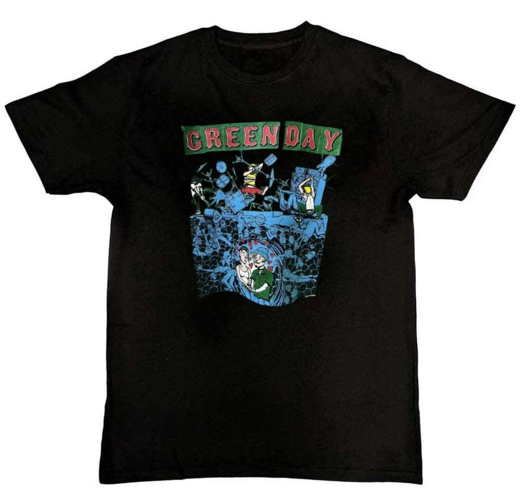 Vintage Green Day Band Graphic Print Mens T-Shirt