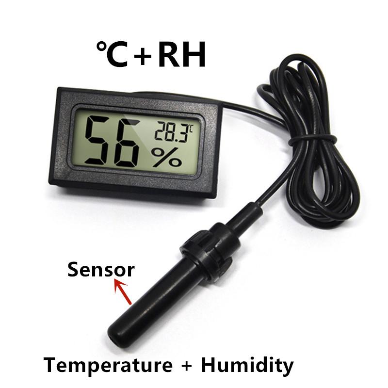 Mini Digital Humidity Meter Thermometer Hygrometer Sensor Gauge LCD Temperature Refrigerator Aquarium Monitoring Display Indoor