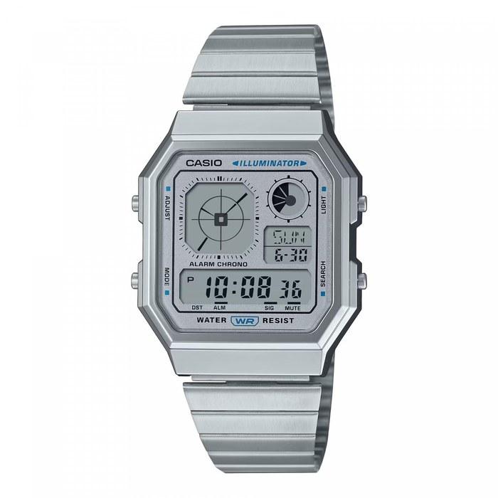 Casio Collection A130WE-7AEF Watch, Resin & Steel, Silver.