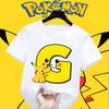 Anime Pokemons Tshirts for Children Pikachu Cartoon Letter Printed Shortsleeved Top Boys Girls Summer Fashion Sports Tshirt