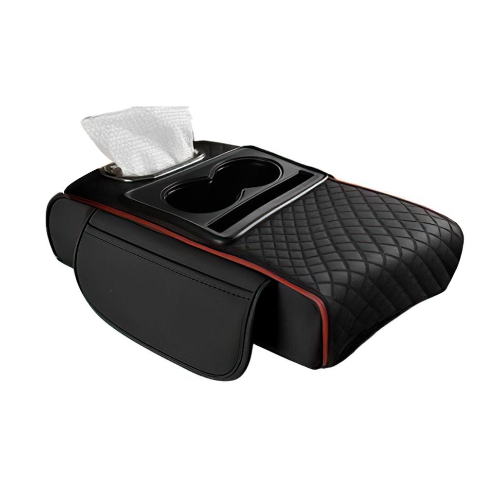 Car Armrest Box 7.5cm Thicken Height Pad Arm Rest Cushion With Pocket Tissue Cup Holder Memory Cotton Elbow Support Height Pad