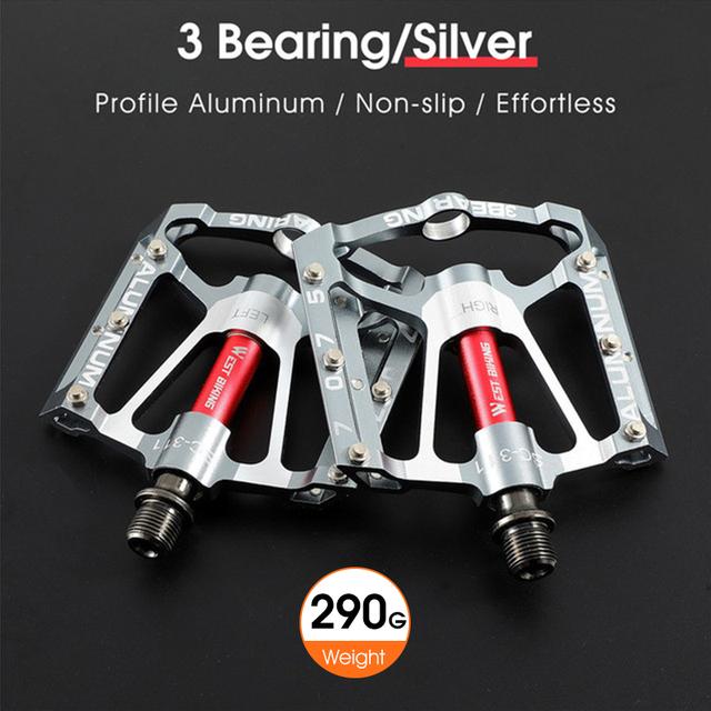 WEST BIKING Bicycle Ultralight Pedal 3 Bearing Pedals Aluminum Alloy CRMO Cycling Footboard for BMX MTB Bike Pedals Accessories