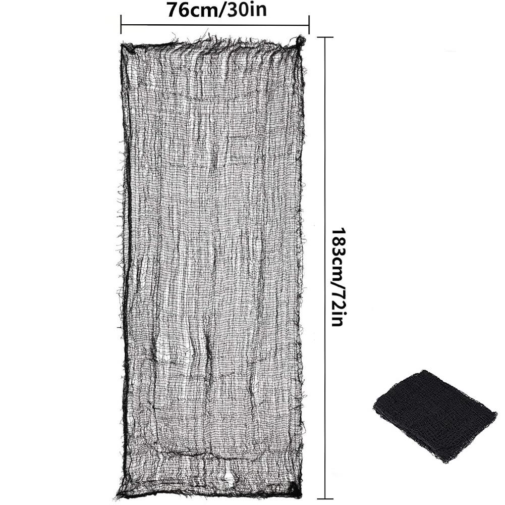 5pcs Halloween Black Gauze Horror Haunted Houses Decor Black Creepy Cloth Party Home Doorway Wall Gauze Terror Scene Props