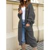 Large-sized Knitted Sweater, Autumn and Winter New Style Loose Pocket Solid Color Long Cardigan for Women