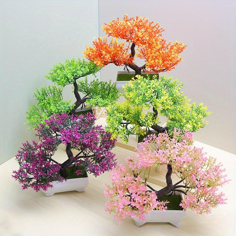 Artificial Floral Green Plant Decoration Plastic Welcome Pine Bonsai Plant Home Office and Event Decoration Aesthetic Room Decor