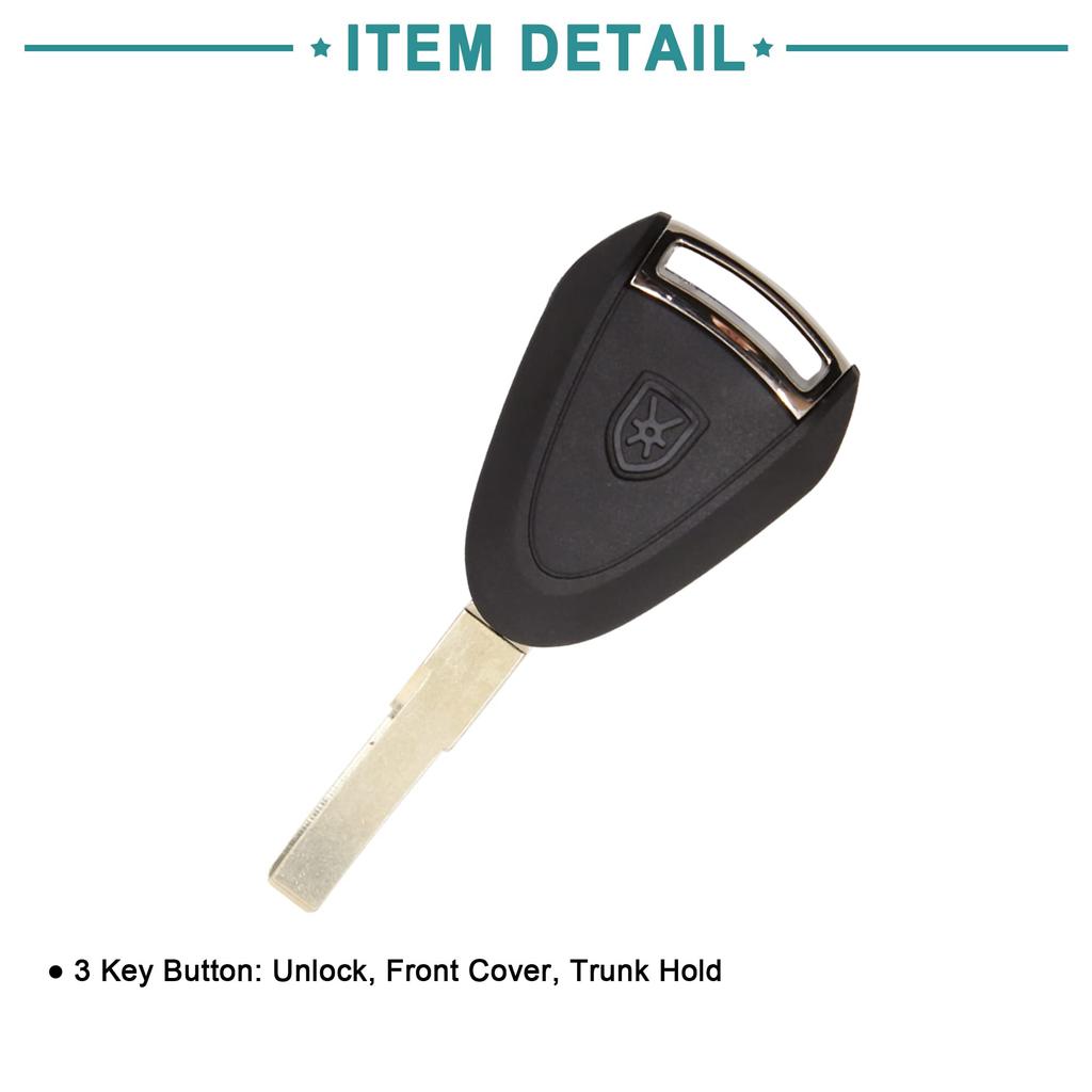 ACROPIX Schlüsselanhänger-Hülle, 3-Tasten-Fernbedienungs-Schalenhülle für Porsche und Boxster, Schwarz, 1 Stück