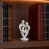 Entrance Hall Accessories 3D Printed Family of 4 Sculpture, Abstract Heart Shaped Home Decor, Decor Figurines Matte Black Bookshelf Ornament