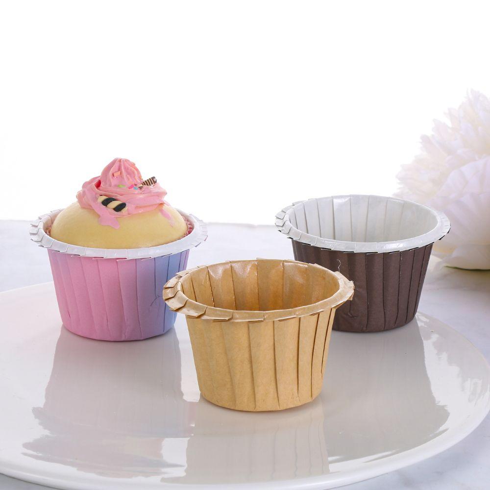 50 Stück Fettbeständige Kuchenpapierbecher Tablettbecher Cupcake-Förmchen Papier-Tulpen-Backförmchen Kuchen-Muffin-Becher Backzubehör Gebäckwerkzeuge
