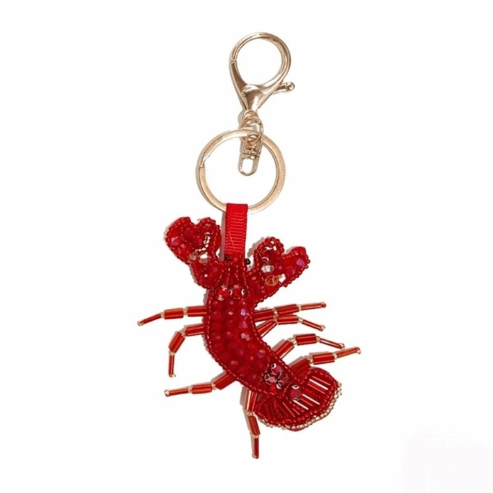 Hummerkralle Perlen Schlüsselanhänger Handgenäht Applikation Tasche Lanyard Schöner Taschenanhänger Dekoration für Taschenanhänger