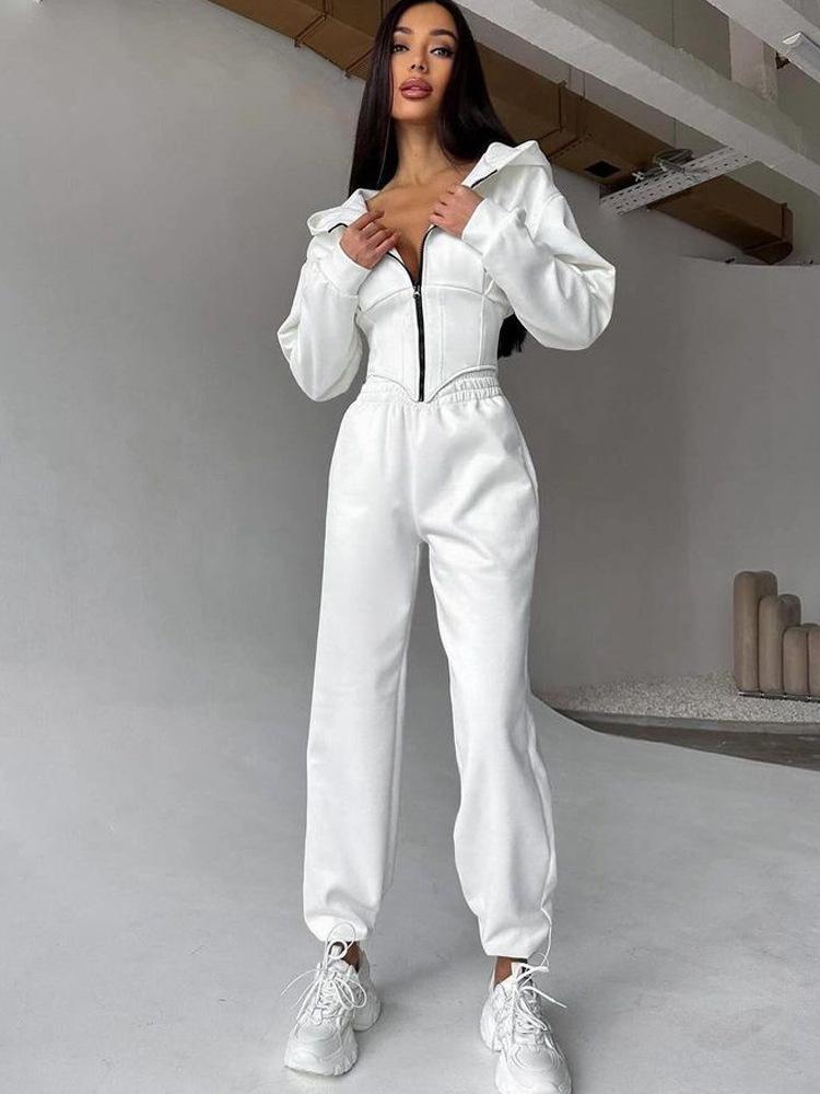 Olivgrüner Kapuzen-Reißverschluss-Romper-Jumpsuit