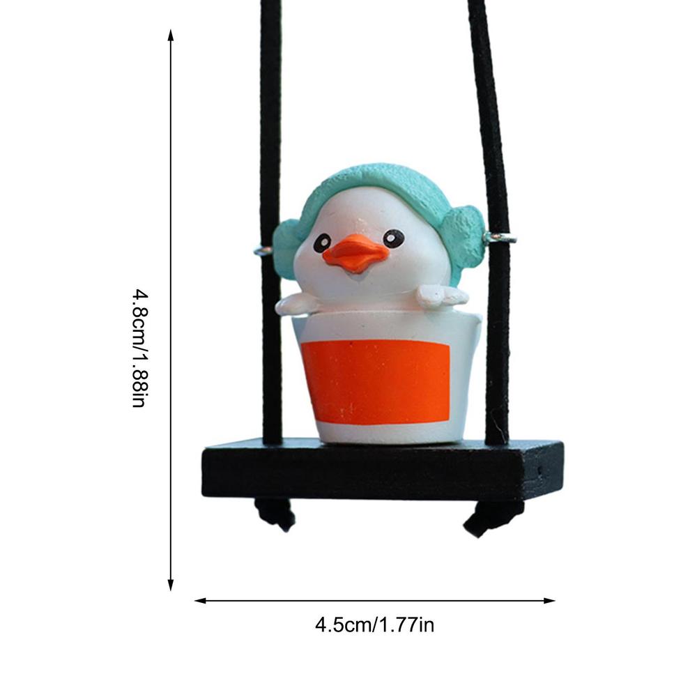 2D Cool Swing Duck Car Pendant Swinging Duck Car Hangings Ornament Cute Car Accessories Funny Raincoat Swinging Duck Car Pendant