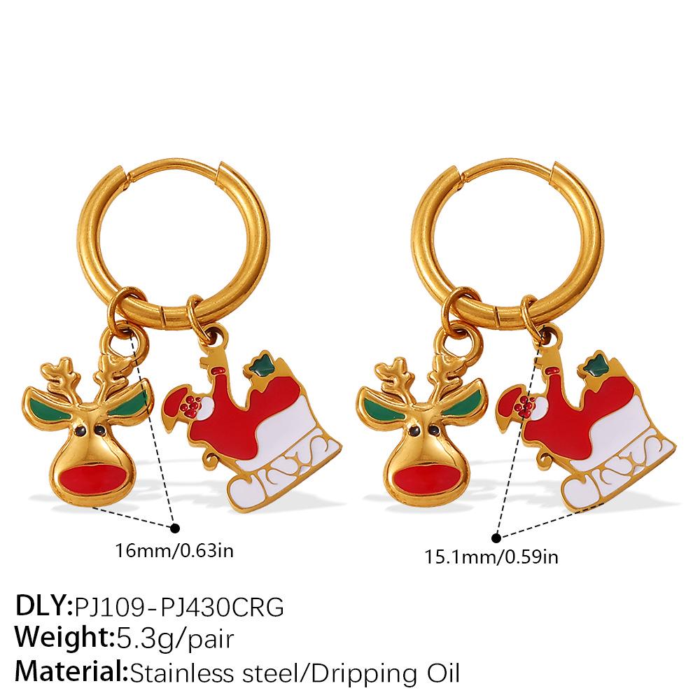 18K Gold Plated DIY Lebkuchenmann Ohrringe - Festliche Weihnachts Kollektion