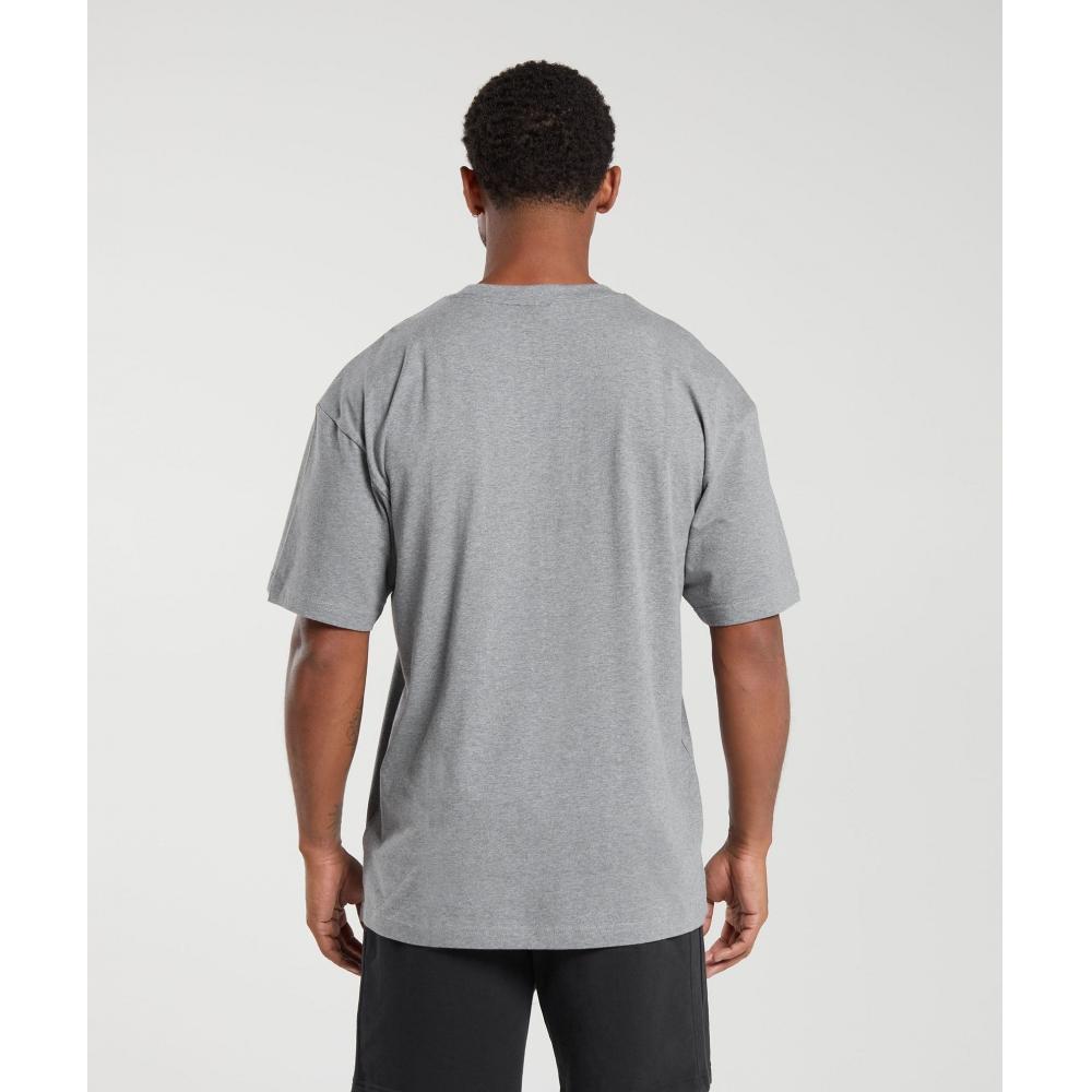 Gymshark Essential Oversized Tričko Charcoal Grey Marl A1a3e Gbfh