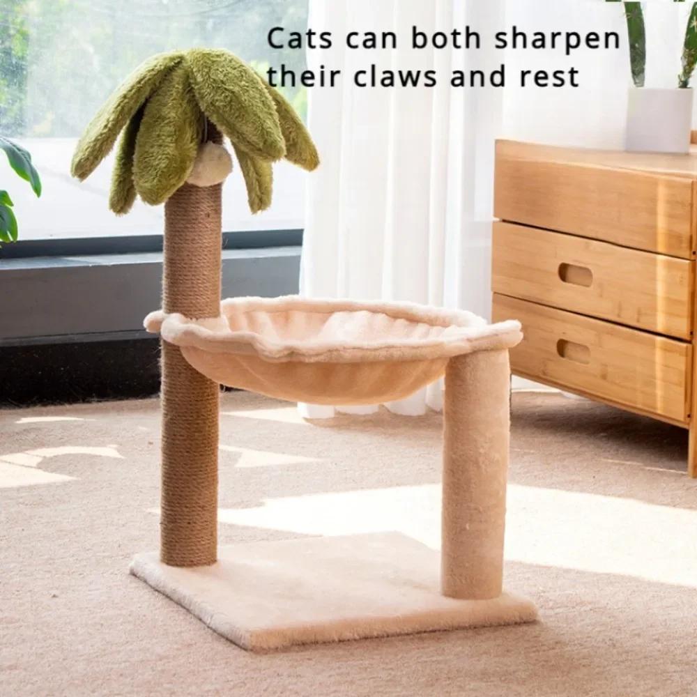 Cat Climbing Frame Double Layer Coconut Tree Cactus Cats Climbing Frame Integrated Toy Wear-resistant Sisal Cat Scratching Posts