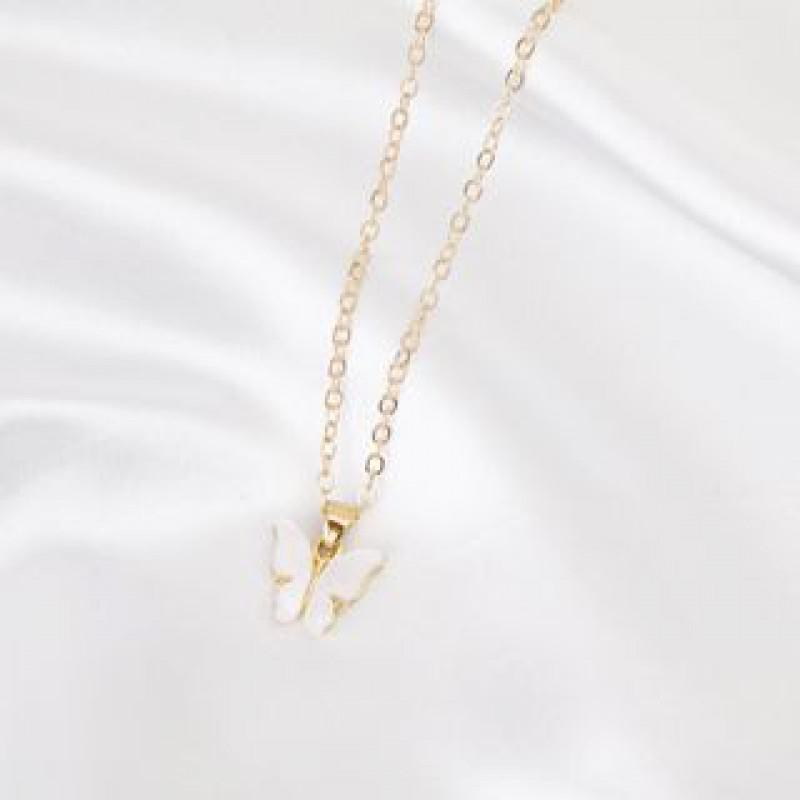Minimalist Korean Style Clover Pendant Necklace Women Zinc Alloy Dainty Chain Jewelry Gift