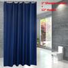 Waterproof Solid Color Polyester Shower Curtain Hooks Set For Decor Bathroom