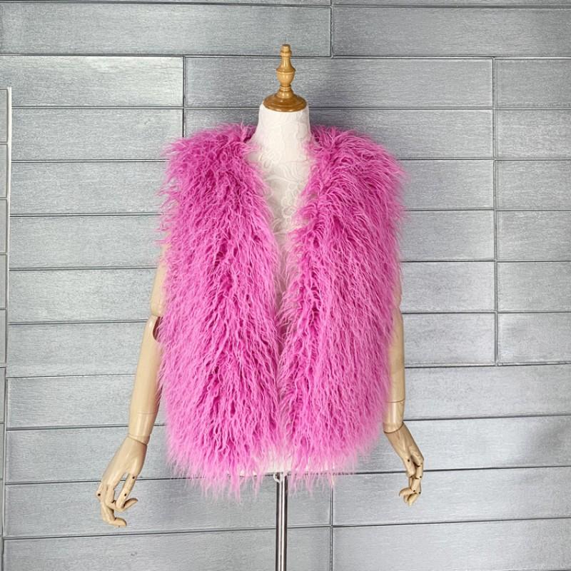 2026 Womens Faux Fur Vest Warm Sleeveless Jacket Street Style Winter Coat