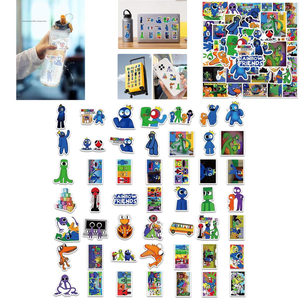 Wasserdichtes und wiederverwendbares Roblox Rainbow Friends Sticker Set mit 60 Stück
