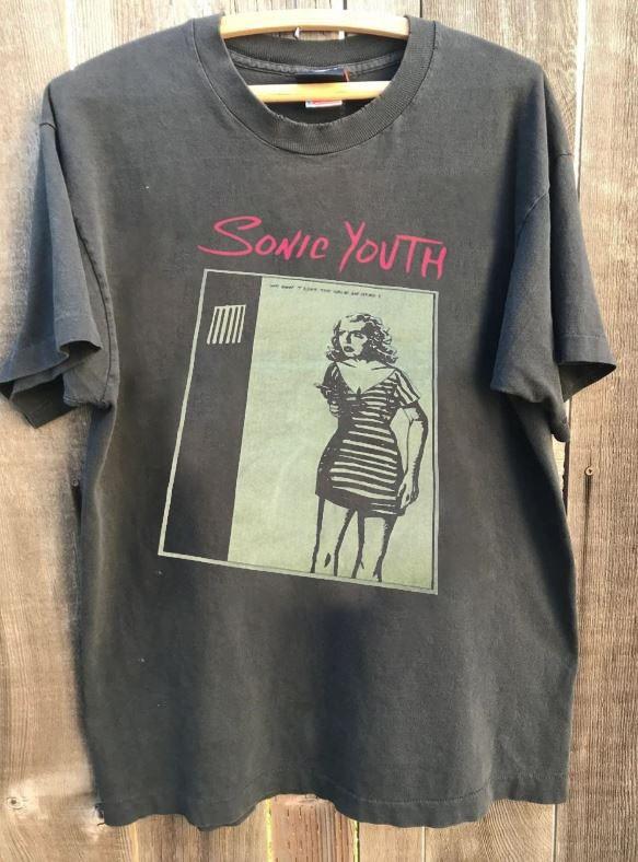 Sonic Youth Band Tour Shirt Rare design Charcoal Unisex Shirt S5XL KH16844 Unisex T-Shirt L