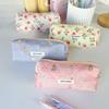Simplicity Bow Large Capacity Floral Pen Bag Multi-function Portable Makeup Bags Stationery Storage Bag Travel
