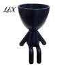 Compact Plant Pot 3D Printed Sitting Human Figure Succulents Planter, 2-in-1 Desktop & Decor Ornament, Matte Finish Decorative Container One-Piece