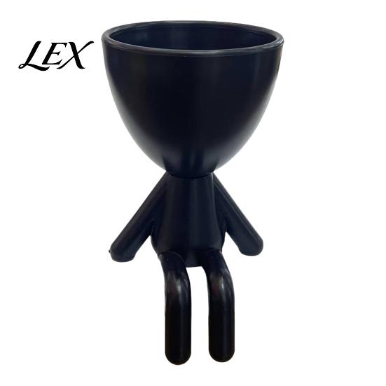 Compact Plant Pot 3D Printed Sitting Human Figure Succulents Planter, 2-in-1 Desktop & Decor Ornament, Matte Finish Decorative Container One-Piece