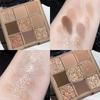 DIKALU Nine-Color Milk Tea Eyeshadow Palette: Acrylic Nude Series with Shimmer & Matte Finish.