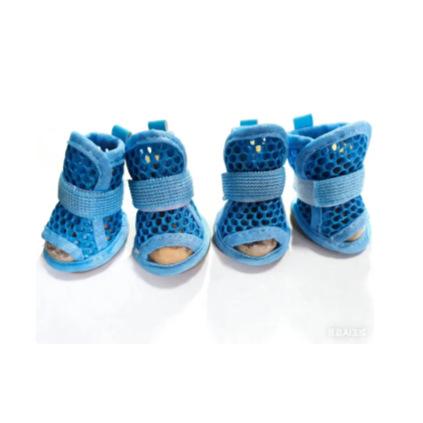 4Pcs Cute Mesh Dog Shoes Non-slip Elastic Strap Cooling Dog Boots Wear-resistant Dog Foot Cover Pet Sandals Summer For Pets New