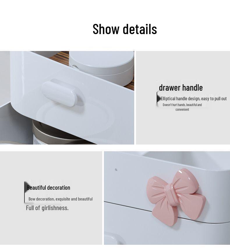 Drawer-Style Makeup & Skincare Organizer with Multi-Grid Compartments