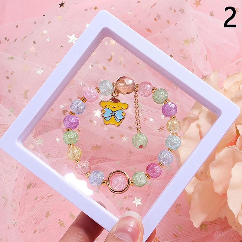 Sanrio Cute Cartoon Beaded Bracelet Kuromi Cinnamoroll Colorful Bead Bracelet Sweet Girlfriend Gifts Toys For Girls