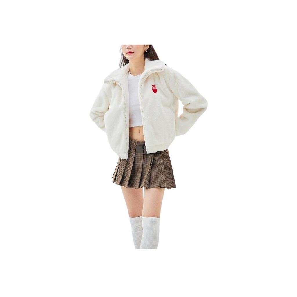 New MLB Velvet Jackets Women's Ecru 3FFDH0136-50CRD