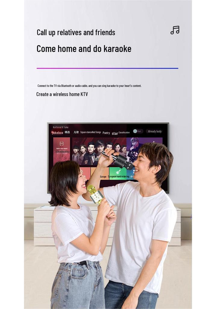 WS858 Wireless Bluetooth Karaoke Microphone & Speaker for Kids