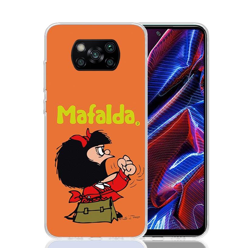 Mafalda Cartoon Case Phone Cover for Xiaomi Redmi Note 10 9 9S 8 8T 7 5 Pro Mi 12T 11T 10T 9T 12 11 Lite A3 A2 Trend Fundas Mi 1