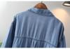Cardigan da Donna Taglie Forti in Denim Tencel a Manica Lunga - Autunno 2023