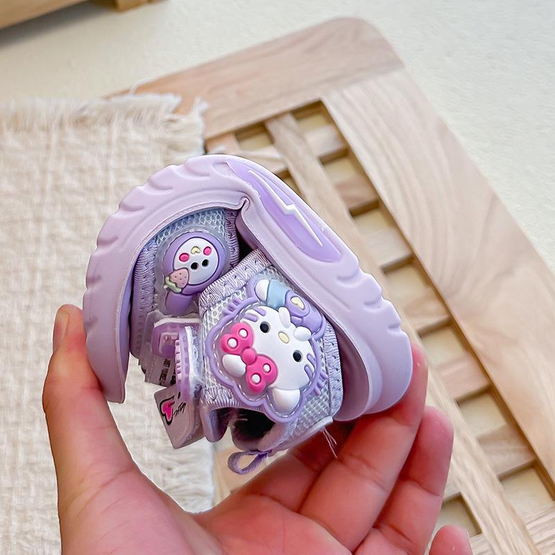 Girls' Light-Up Cartoon Velcro Sandals - Open-Toe, Soft Sole, Adjustable for Summer 2026