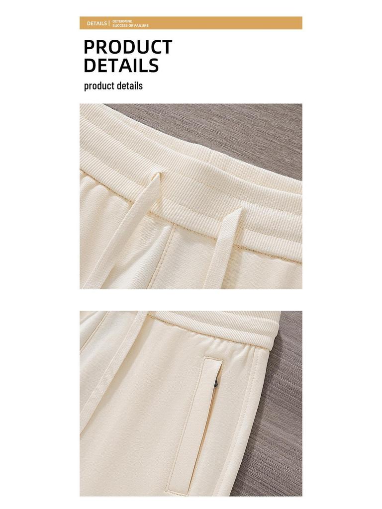 GAGN Women's Slim-Fit Heavy Cotton Sweatpants in Apricot - New 2025 Spring & Autumn Casual Sports Trousers